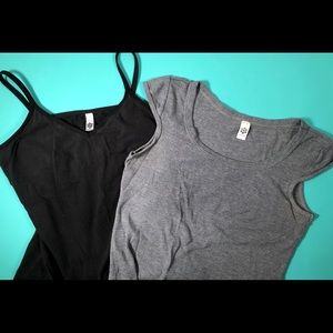 American Apparel bra tank and cap sleeve thermal t